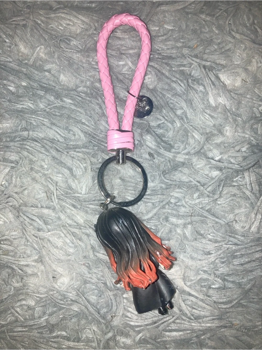Nezuko Kamado Braided Keyring with Anime Doll Charm